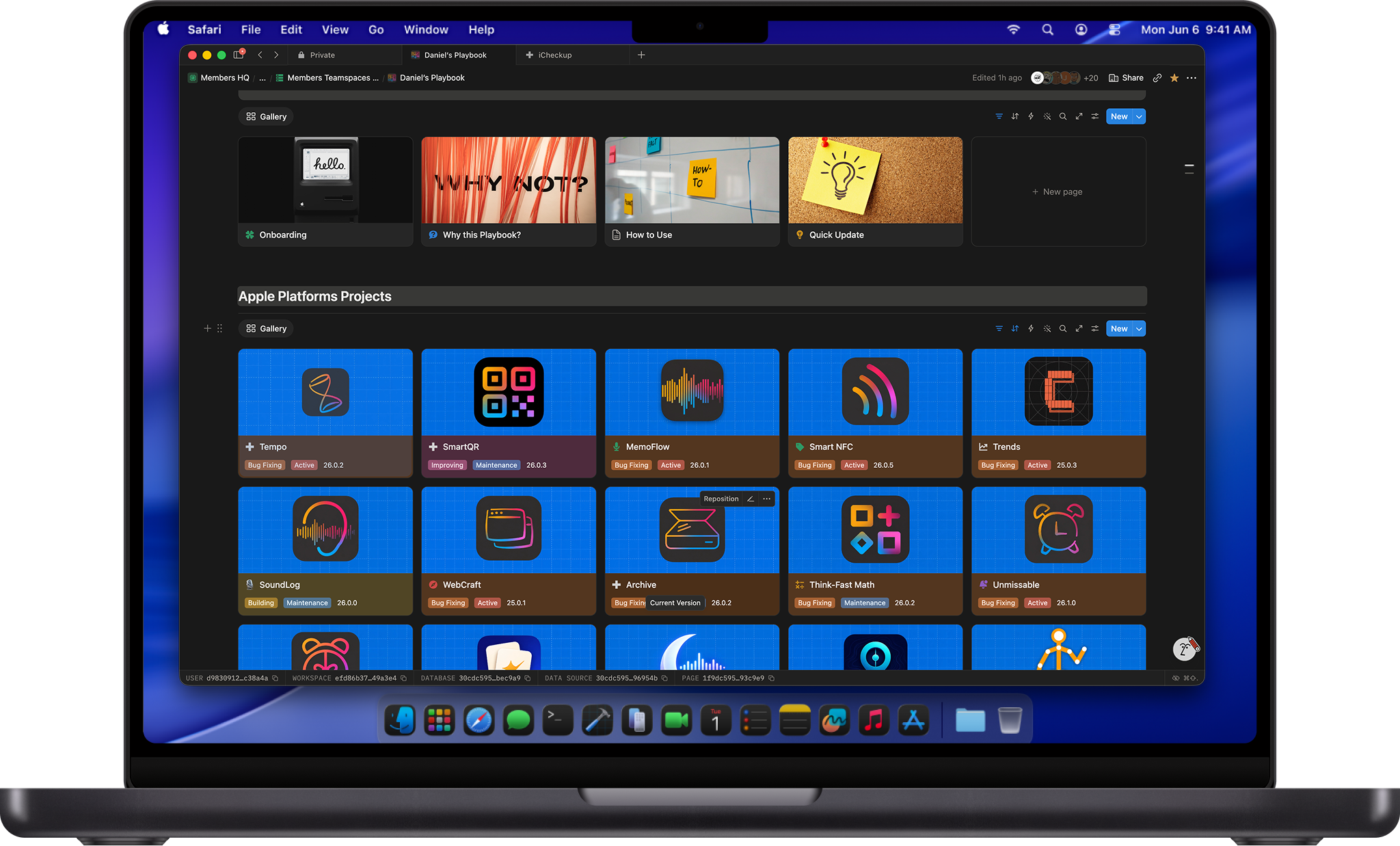 The Foundry dashboard showing Apple platform projects and their current status